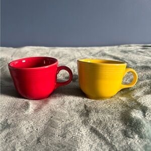 Set of 2 Fiesta coffee mugs. Yellow and Red.